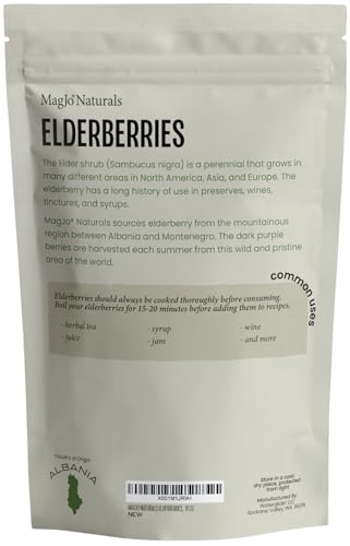 100% Wild Harvest Dried Elderberries (16 Ounce)