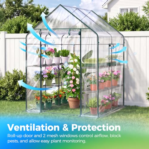 Plastic Greenhouse for Outdoors (Clear / 3 Tier 12 Shelves)