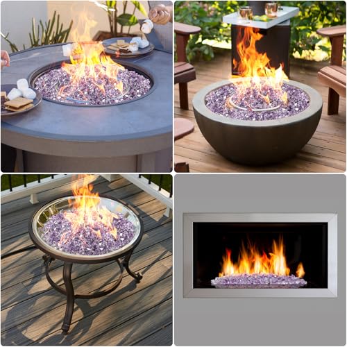 10 lbs High Luster Fire Pit Glass (1/2 inch / Purple)
