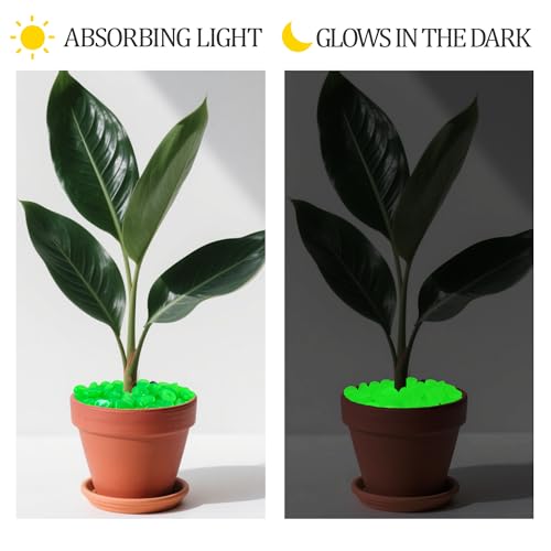 200PCS 1 1.2" Green Gardening Luminous Glow Stones Outdoor Decorations Luminous Stones Glow Stones Pebbles for Patio Landscaping Lawn Landscape Decor (200 Count)