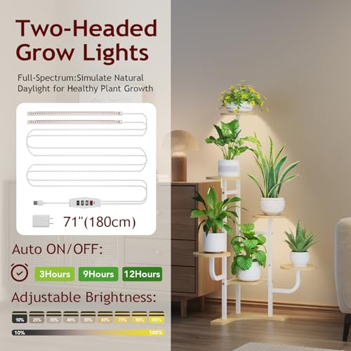 Corner Plant Stand with Grow Light