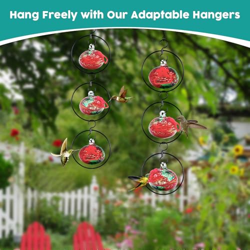 Flexible 6 Pack Hummingbird feeders for Outdoors Hanging Ant and Bee Proof