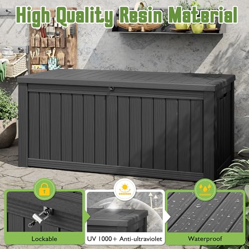 Outdoor Storage Box (Black / 160 Gallon)