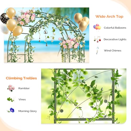 Garden Arbor Arch for Wedding Ceremony Party (Arch Top, Olive Green)