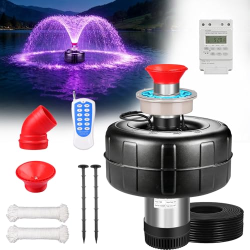 Pond Fountain Aerator with 7 RGB Light (Stainless Steel Colorful Lights)