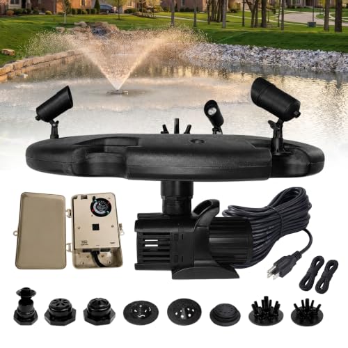 1.2 HP Floating Fountain & Aerator for Ponds and Lakes with 100 ft Cord