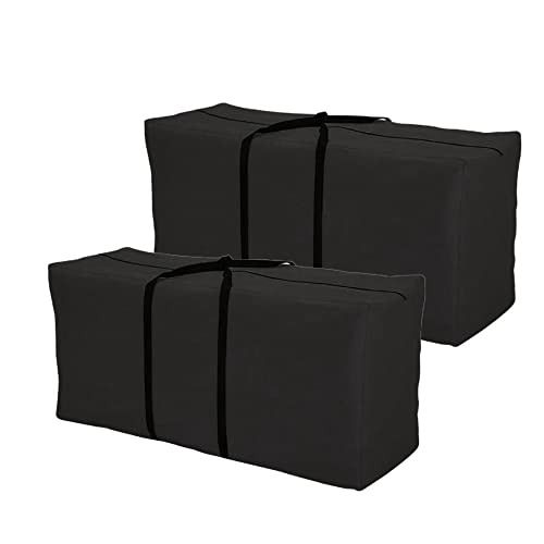 Patio Cushion Storage Bag 68 Inch Extra Large Waterproof Outdoor Pillow Storage Cover for Garden Furniture Cushions Protection Water Resistant (2 Count)
