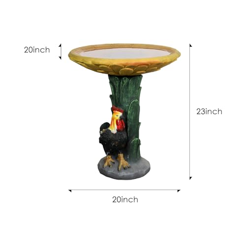 23" H Outdoor Concrete Bird Bath