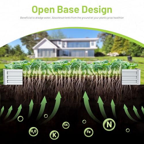 2PCS 6x3x1FT Galvanized Raised Garden Bed (2 Count)