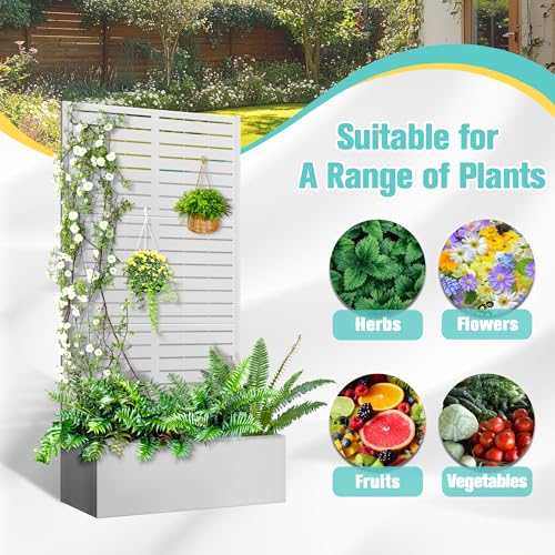 Metal Planter Box with Trellis