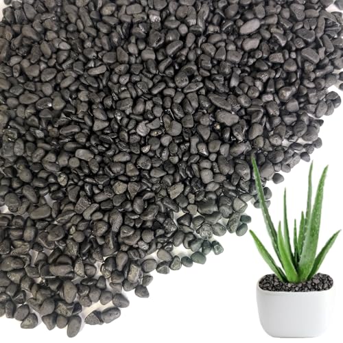 0.88 LB Black Gravels Small Stones Succulent Mini Rocks (Black)