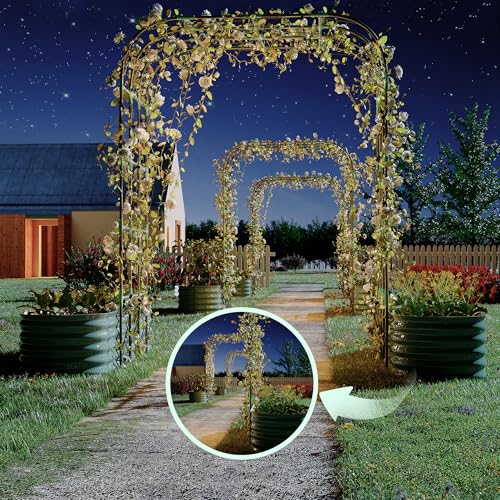 Galvanized Raised Garden Bed with 96 in Tall Vertical Arch Trellis