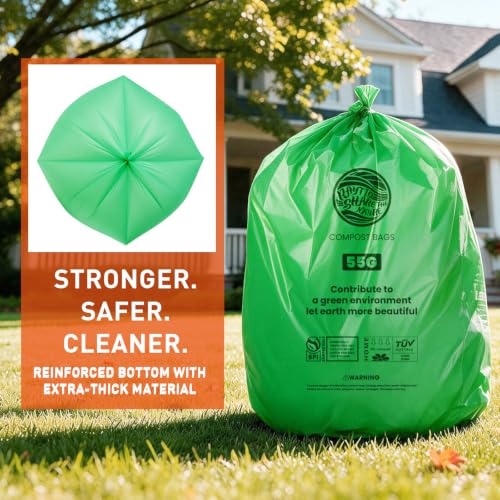 55 60 Gallon Compostable Trash Bags Liners (15 Count)