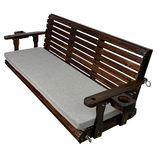 Wooden Porch Swing (Deep Brown / 5.5 FT Extra Large)