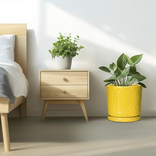 Ceramic Flower Pots (12 Inch / Yellow)