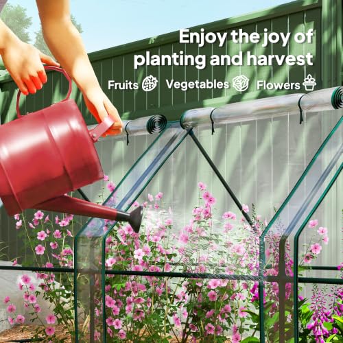 12' x 3' x 3' Mini Greenhouse Portable with Zippered Doors Clear (Clear / 12' x 3' x 3')