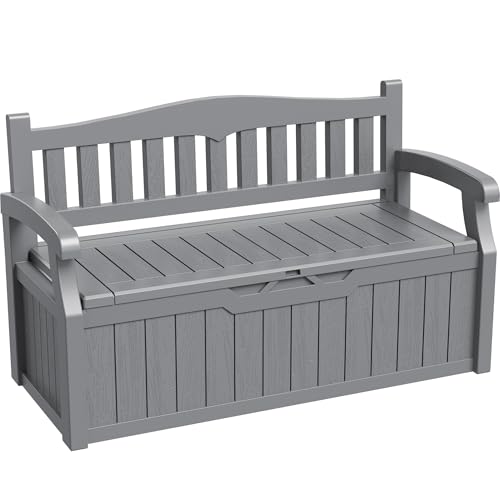 80 Gallon Storage Bench Outdoor Deck Box with Armrest (705.6 Ounce)