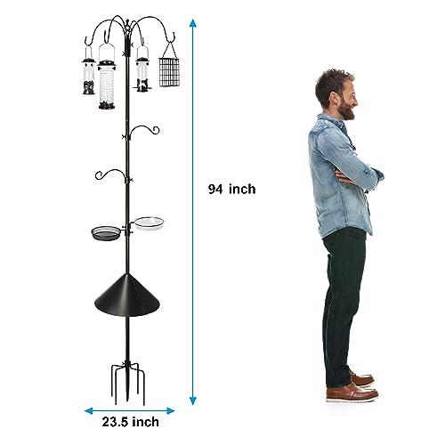 6 Hook Bird Feeding Station with Squirrel Baffle