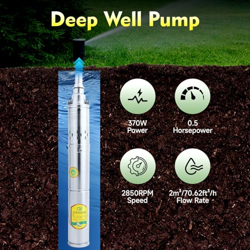 Stainless Steel Submersible Deep Well Solar Water Pump DC 24V 370W
