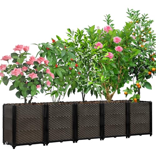Large Raised Planter Box Outdoor Self Watering 78.7"x15.7"x19.7"
