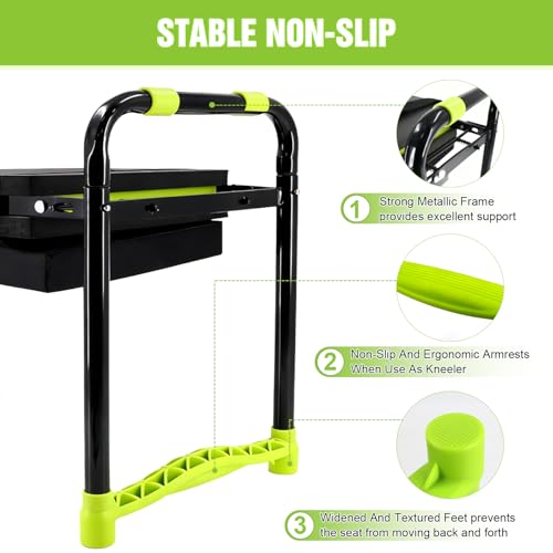 10.9in Wide Foldable Garden Kneeler and Seat