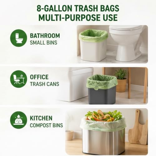 6 8 Gallon Compostable Trash Bags (100 Count)