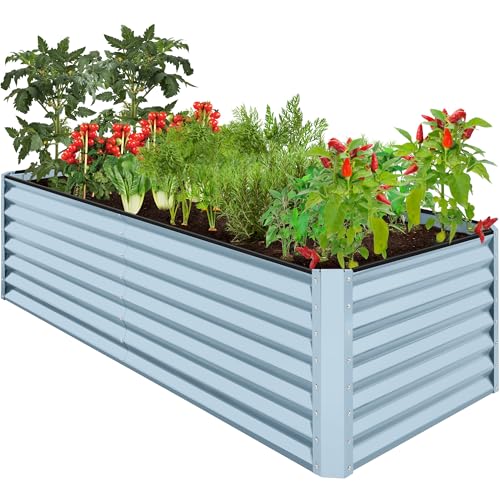 8x4x2ft Outdoor Metal Raised Garden Bed