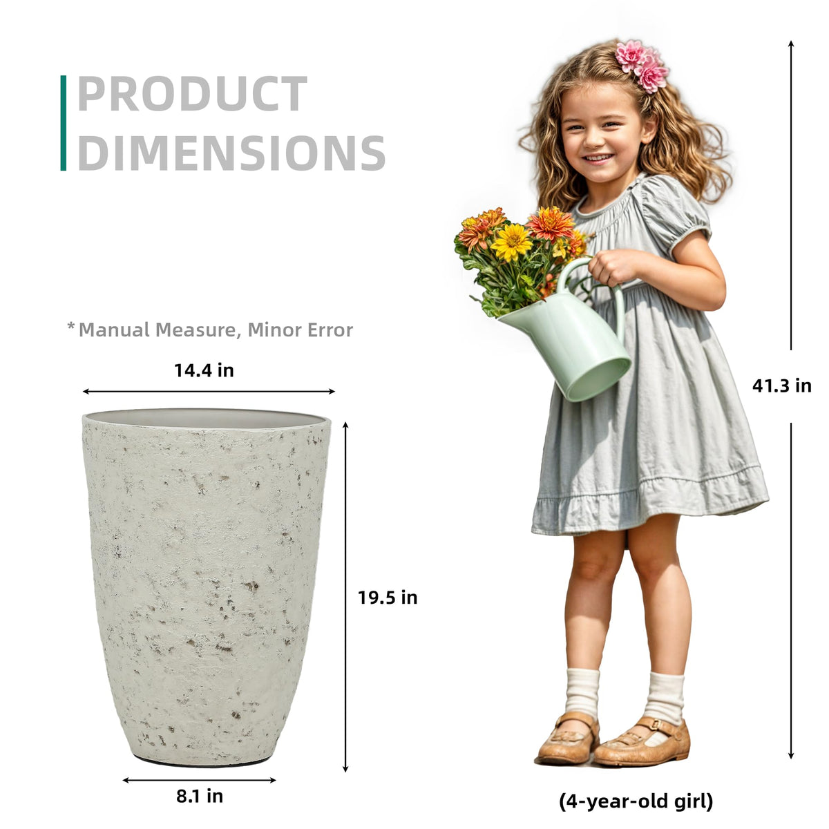 19.5" Tall Resin Planters Set of 2 (2 Count)