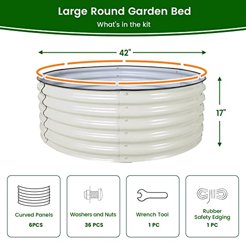17" Tall 42" Round Metal Raised Garden Bed Kits