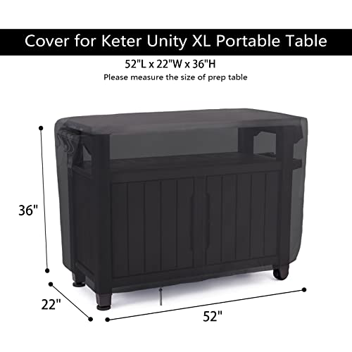 Patio Prep Table Cover for 52 Inch Keter Unity XL Portable Outdoor Table