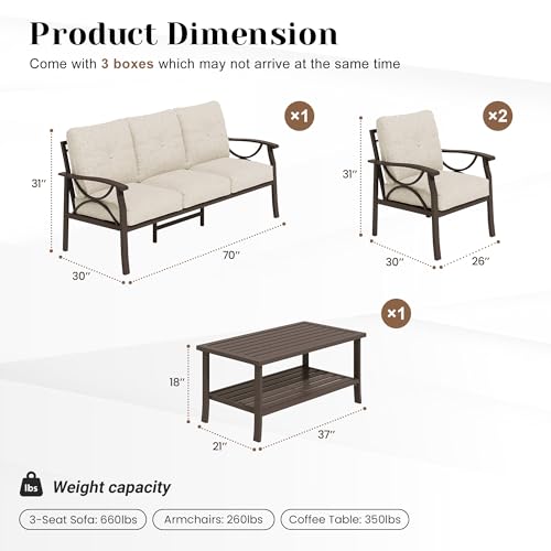 4 Piece Outdoor Patio Furniture Set (4 Count)