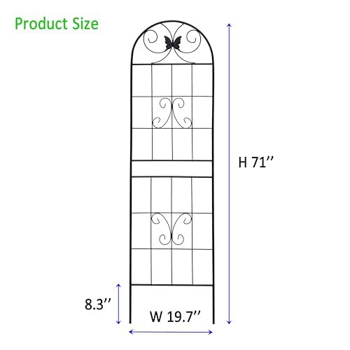 2 Pack Garden Trellises with Black Metal Coating