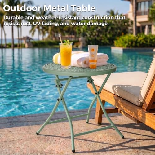 Folding Outdoor Small Side Tables (Green)