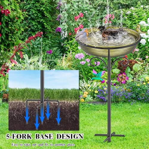 38.6in Bird Baths for Outdoors (Retro Gold)