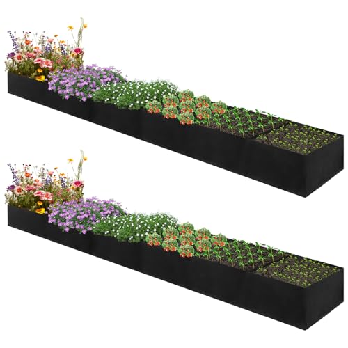 2Pack 12x2x1ft Fabric Raised Garden Bed (2 Count)