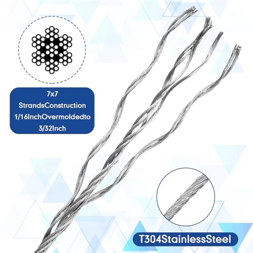500 ft Vinyl Coated Wire Rope 304 Stainless Steel Black Stainless Wire 1
