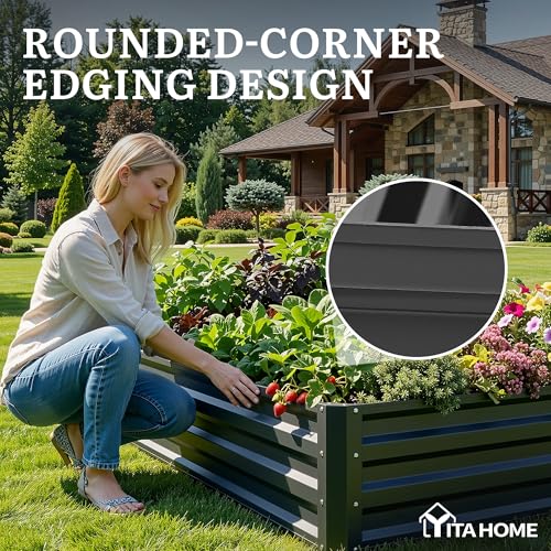 6x3x1ft 2pcs Large Raised Garden Bed Kit (Black / 6x3x1ft 2pcs)