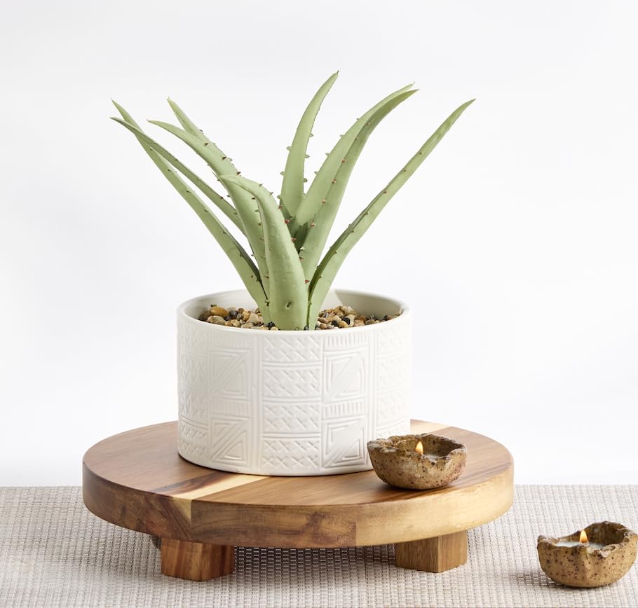 Artificial Plant in White Ceramic Pot