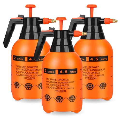 3 Pcs 1 2 Gallon Plastic Handheld Pump Sprayer (3 Count (1/2 Gallon))