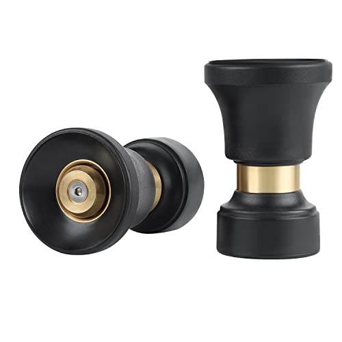 Hose Nozzle Lichamp 2 Pack Heavy Duty Brass Fireman Style High Power Leak Proof Adjustable Garden Water Sprayer (34.99 Count)