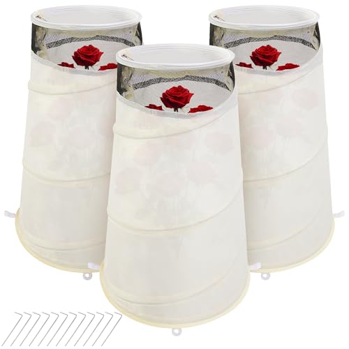 Purple Star 3 Pcs Pop Up Rose Cones for Winter Protection (White-3Pcs)
