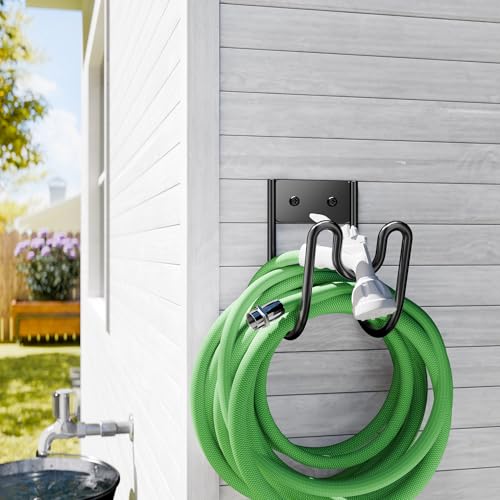 Black Metal Garden Hose Holder