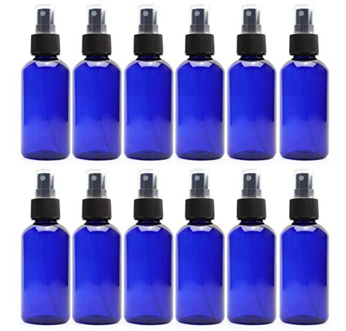 4oz Blue PLASTIC Fine Mist Spray Bottles (12 Count)