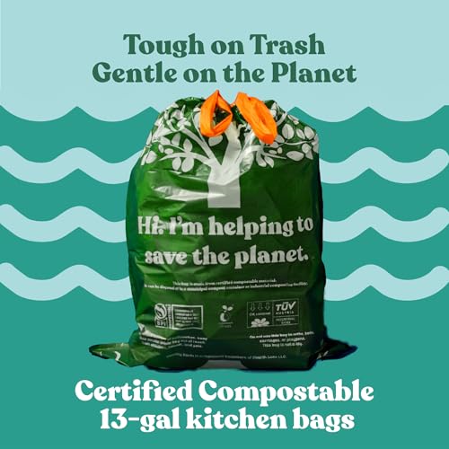 13 Gallon Compostable Drawstring Trash Bags (30 Count)