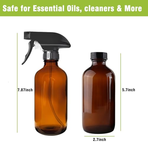 8OZ Amber Glass Spray Bottles
