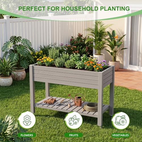 Elevated Resin Raised Garden Bed (Medium Grey / 43.31*17.72*33.66)