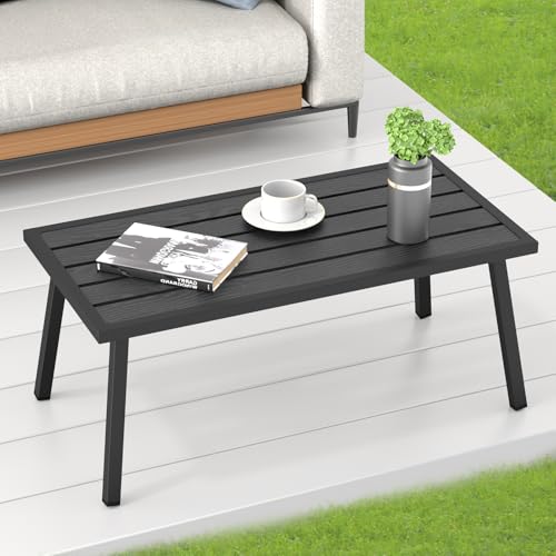 Small Metal Outdoor Coffee Side Table for Outside Patio