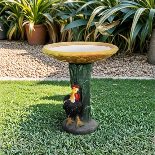 23" H Outdoor Concrete Bird Bath