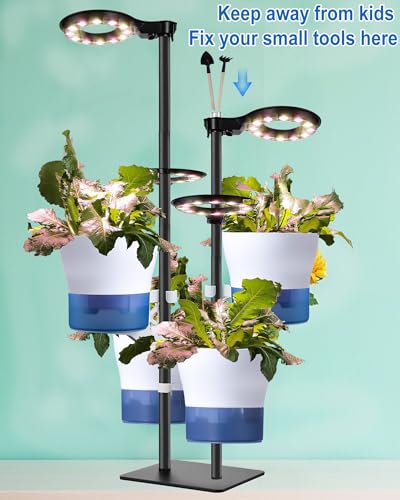 Indoor Plant Hydroponics Growing System Tower Kit with Grow Light