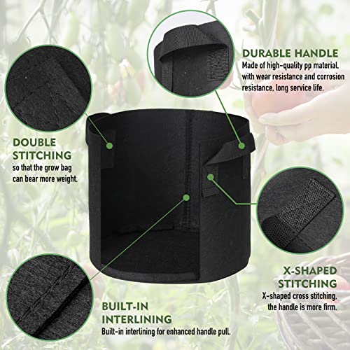 3 Pack 20 Gallon Grow Bags with Handles (3 Count)